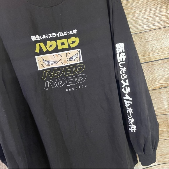 Reincarnated as a slime Hakurou eyes Long sleeves black t-shirt size XLarge - Picture 8 of 11